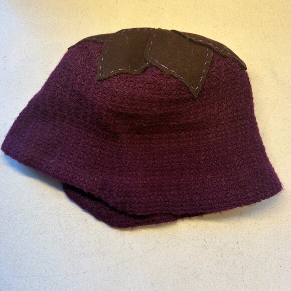 Purple Hat Handsewn Cloche Crochet Cottagecore One Size Woman\'s Boho main image 14